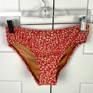 NWT J Crew Crewcuts Girls' Swimsuit Bottom UPF 50+ Size 8 Red Cream Floral